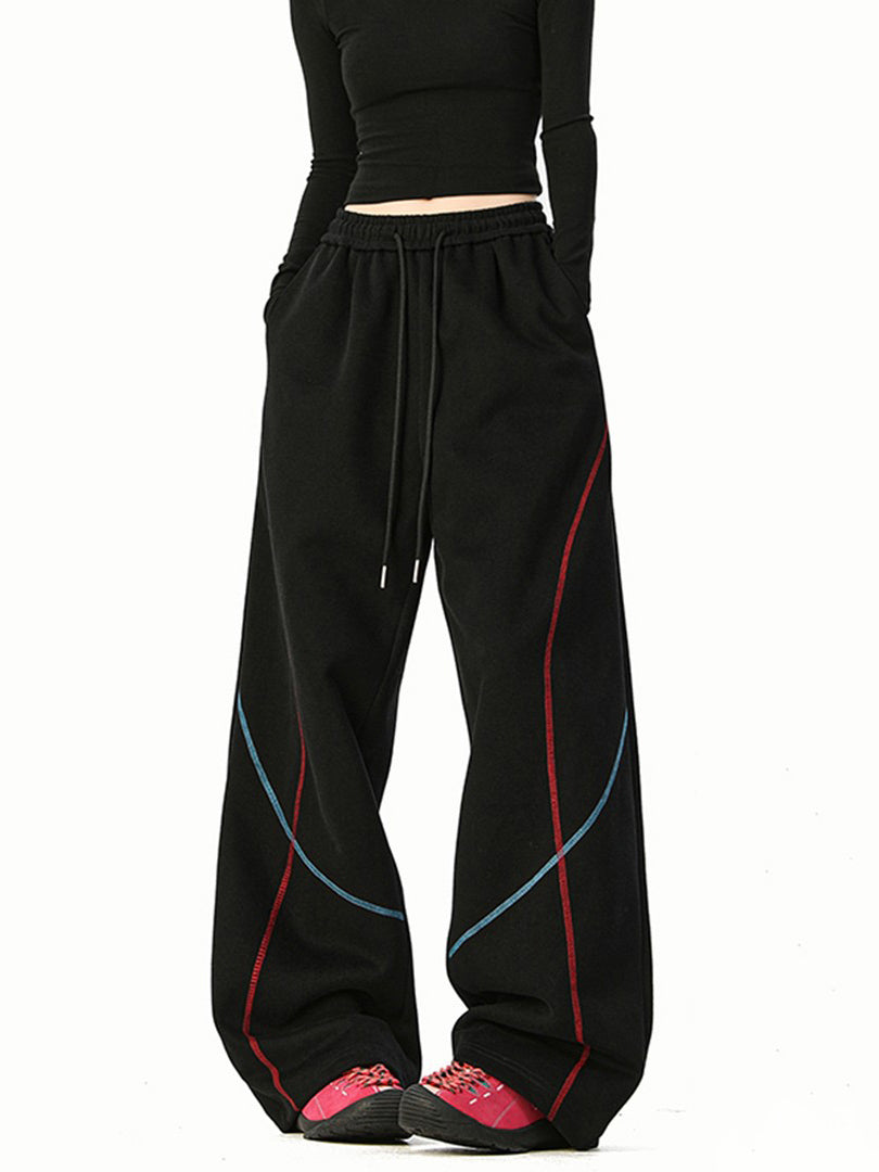 Ace Jolun Color‑Block Harsu‑Line Sweatpants