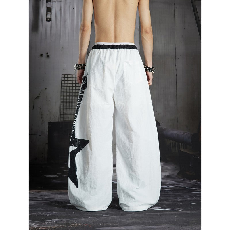 Ace Jolun Alternative Punk‑Style Electric Guitar Print Loose‑Fit Pants