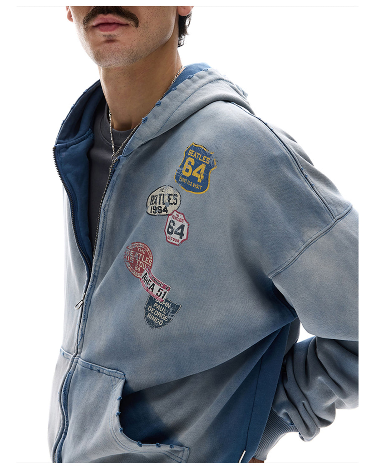 Aelfric Eden Badge Boxy Zip Up Hoodie