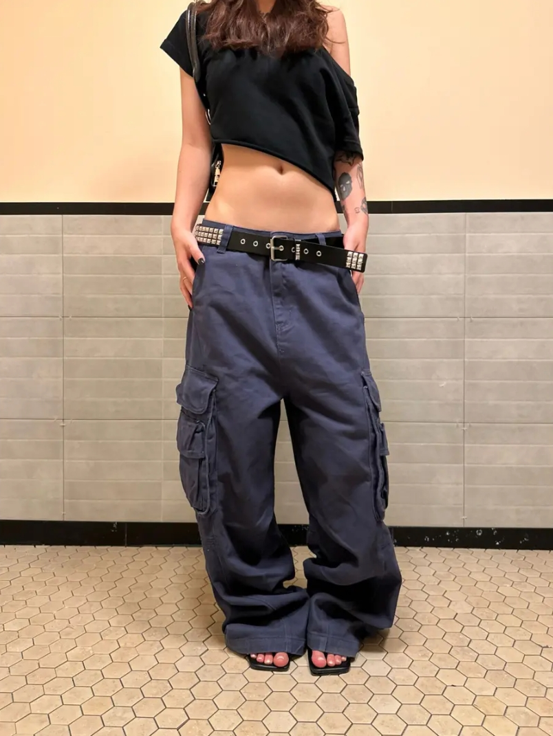 Ace Jolun Vintage 3D Multi‑Pocket Wide‑Leg Pants