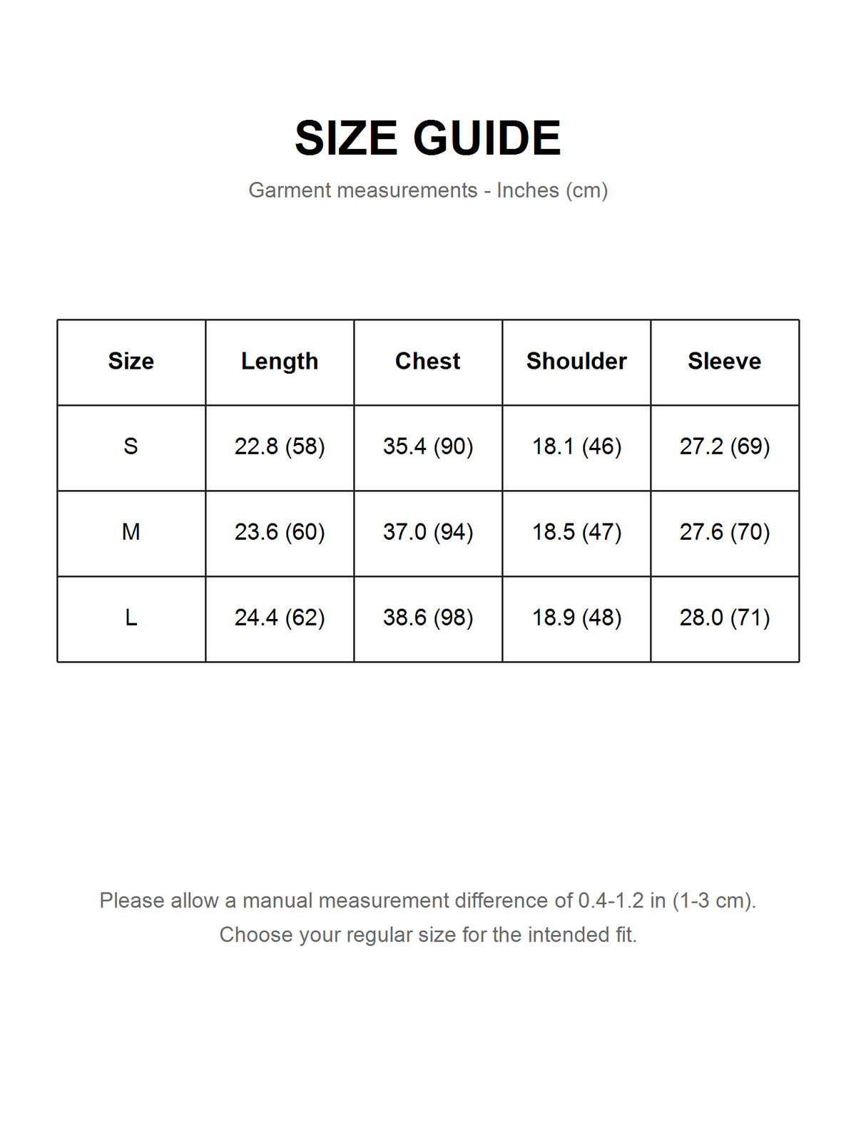 Ace Jolun Size Guide