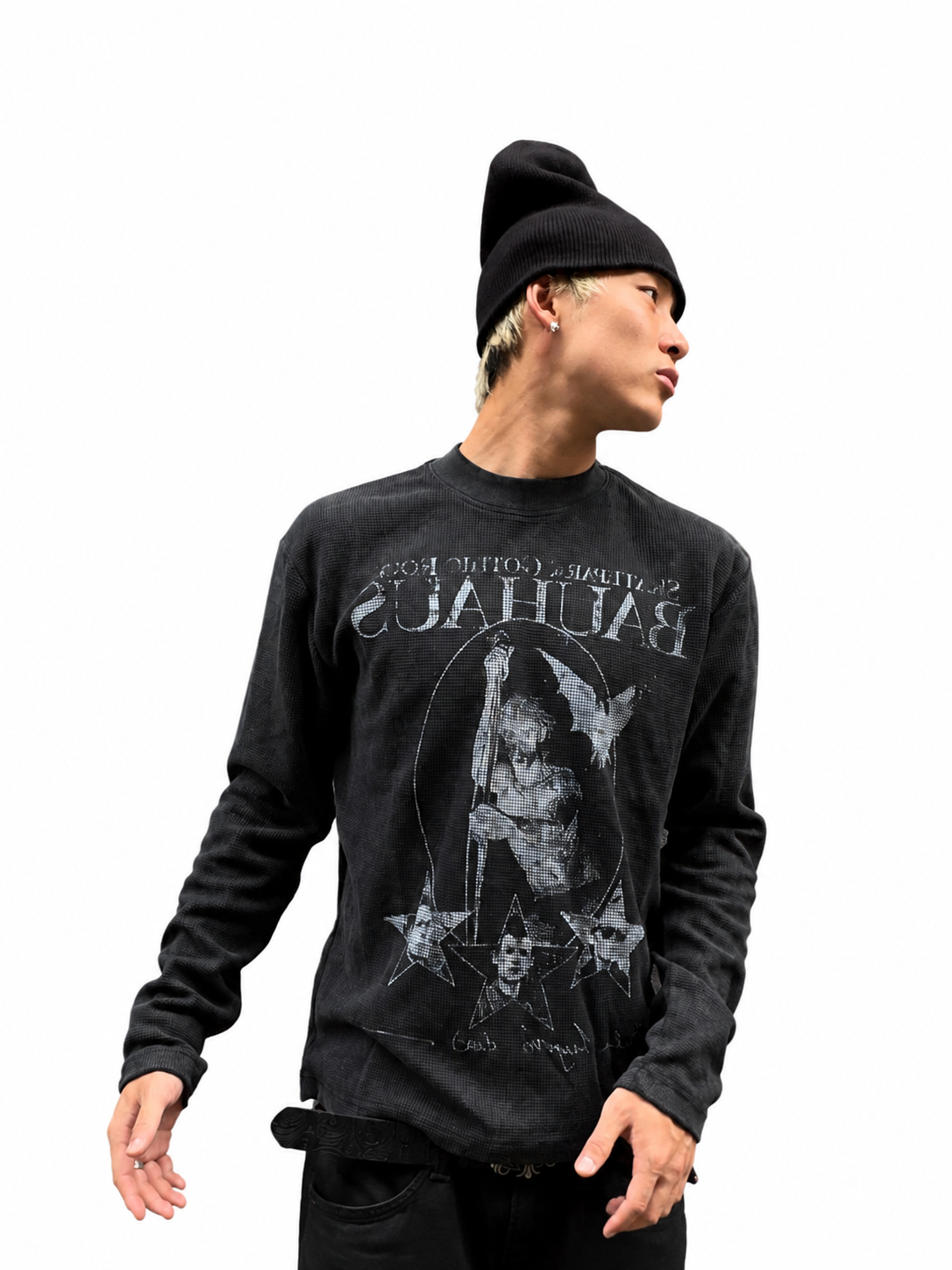 Ace Jolun Dracula Godfather Waffle Long-Sleeve Tee image 4