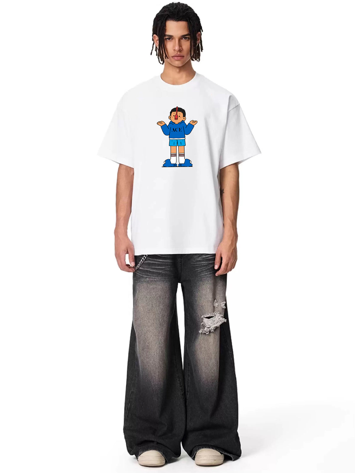 Ace Jolun Blue Hoodie Kid Graphic Tee | 01-2.jpg