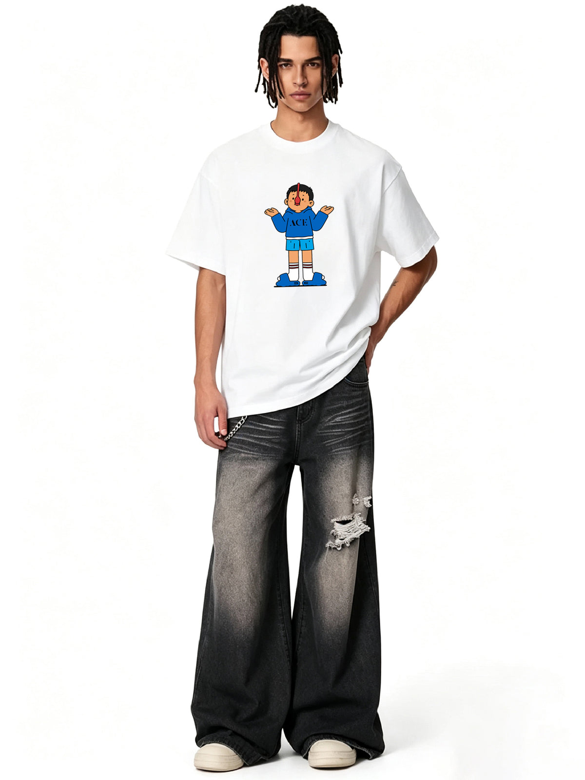 Ace Jolun Blue Hoodie Kid Graphic Tee | 01-3.jpg