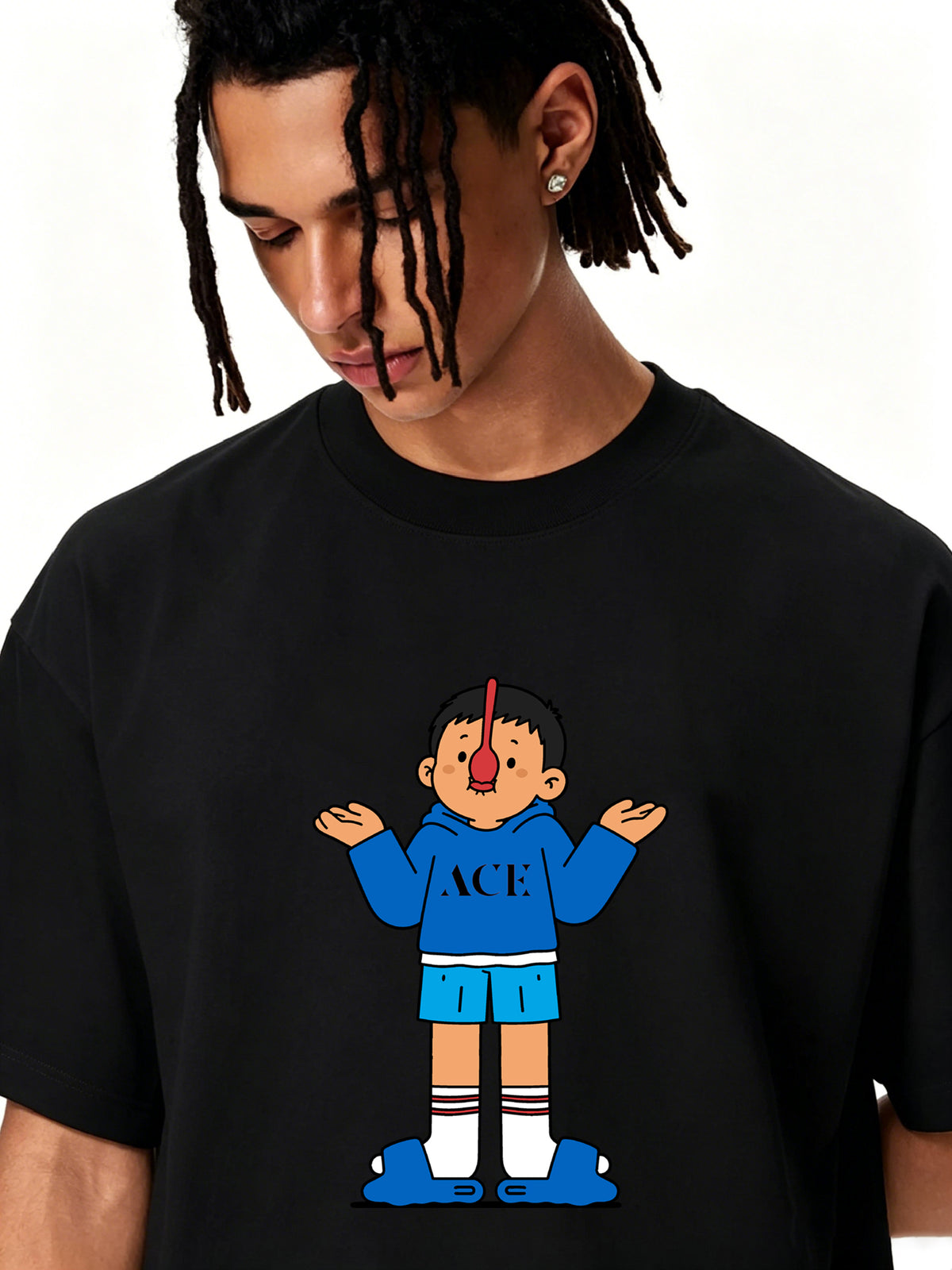 Ace Jolun Blue Hoodie Kid Graphic Tee | 01-4.jpg