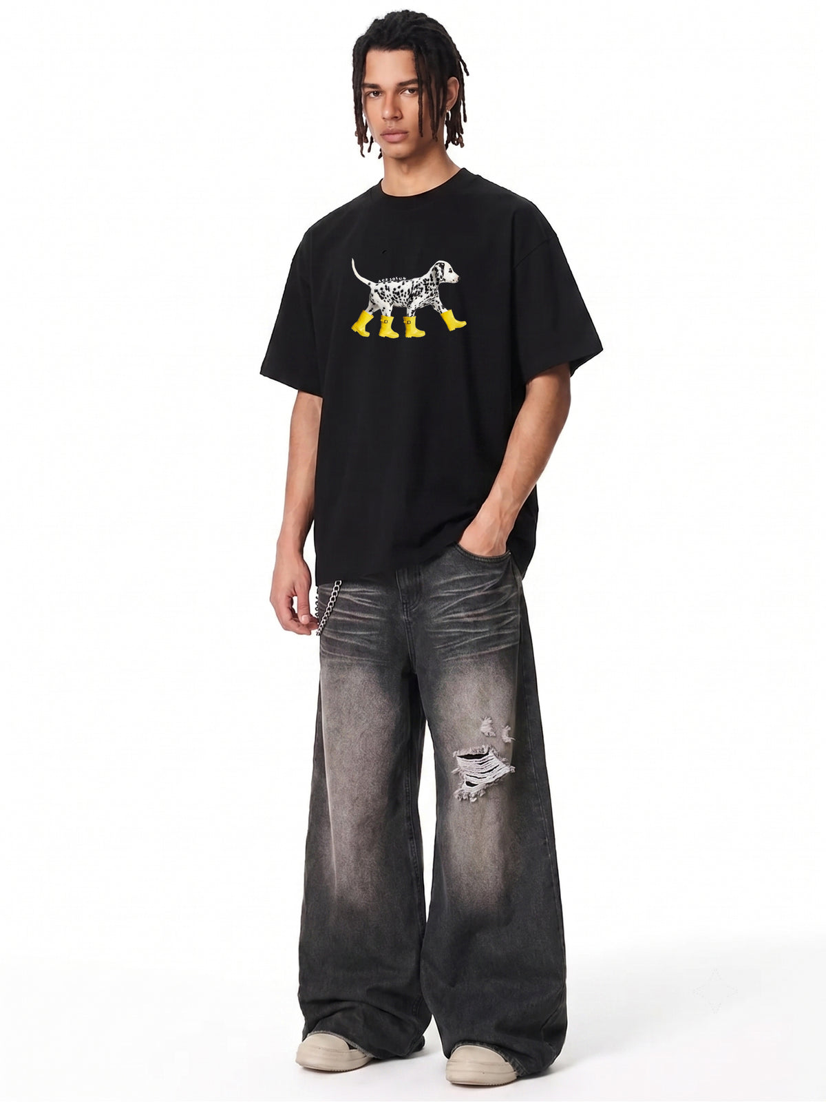 Ace Jolun Dalmatian Rain Boots Graphic Tee | 01-6.jpg