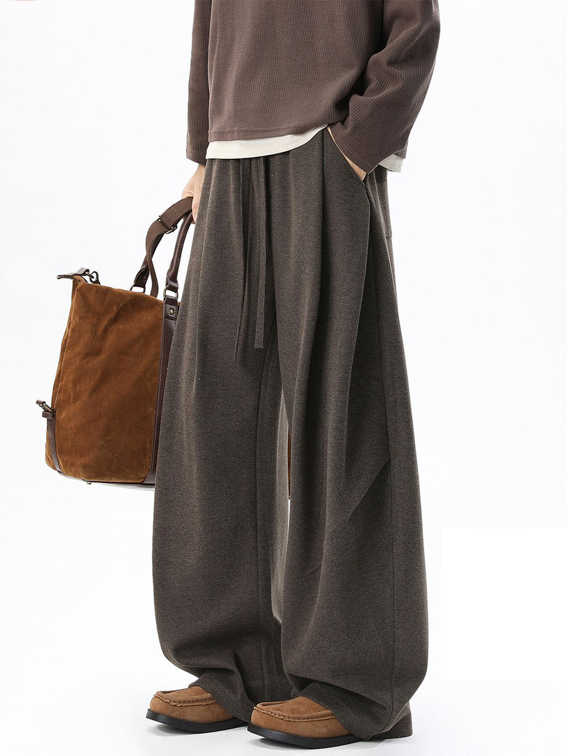 Ace Jolun Vintage Sports Oatmeal Wide‑Leg Pants