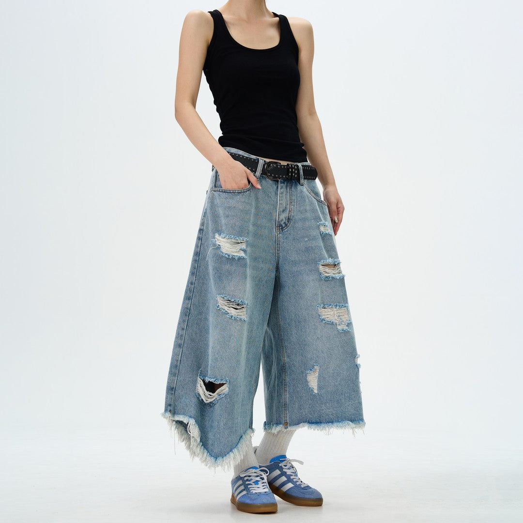 Ace Jolun High‑Street Design Ripped Jeans