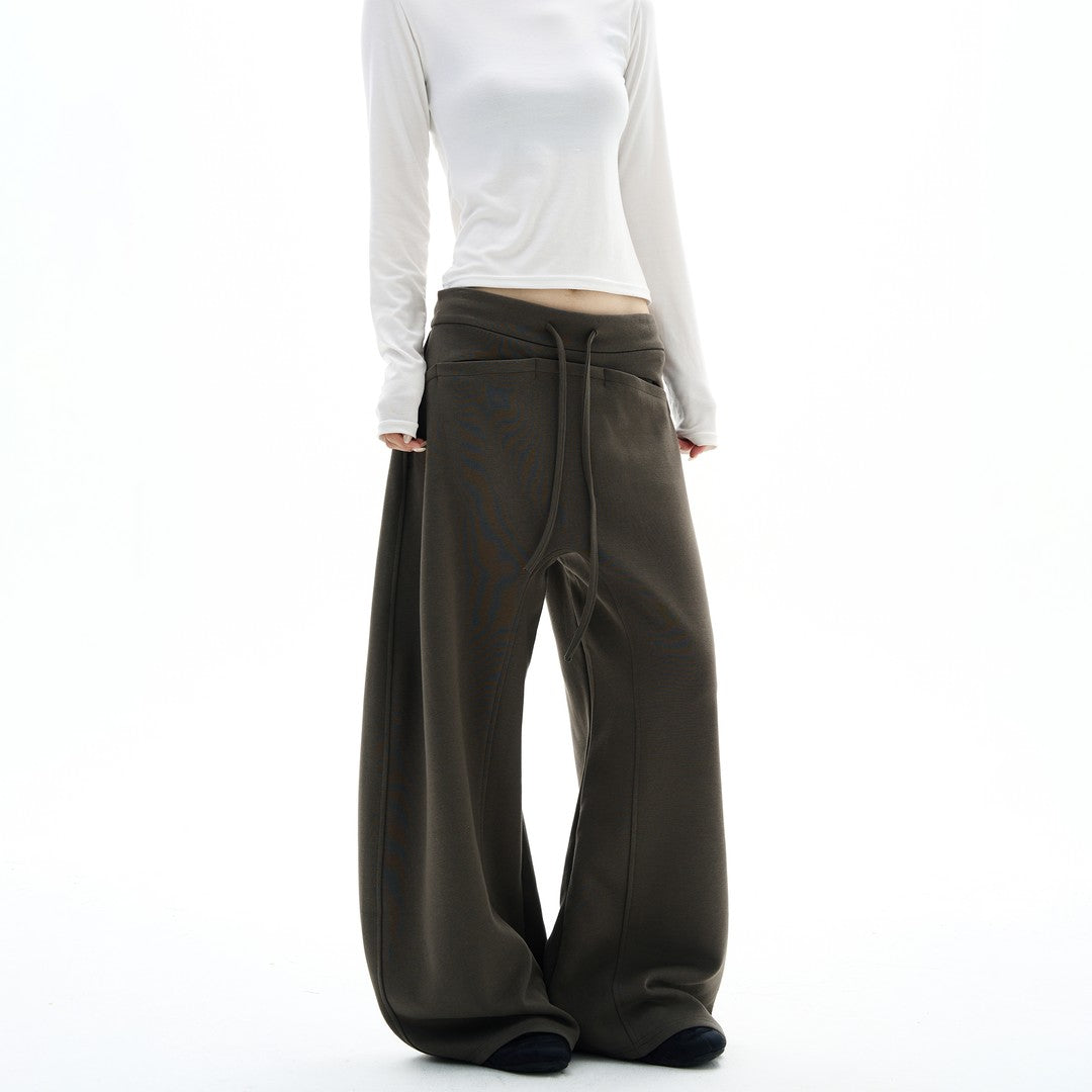Ace Jolun Arc‑Spliced Curved Wide‑Leg Sweatpants
