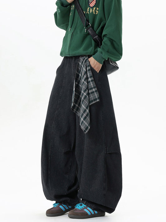 Ace Jolun Design‑Focused Bandana‑Decorated Curved‑Cut Jeans