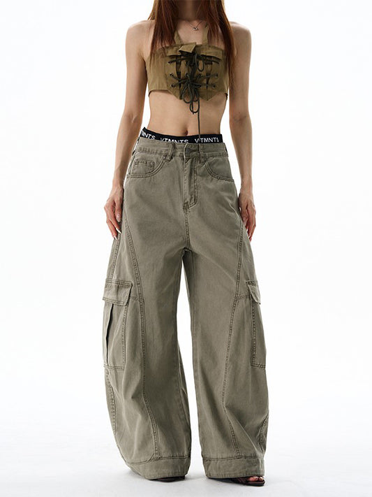 Aelfric Eden Vintage Unique‑Design Multi‑Pocket Curved Pants