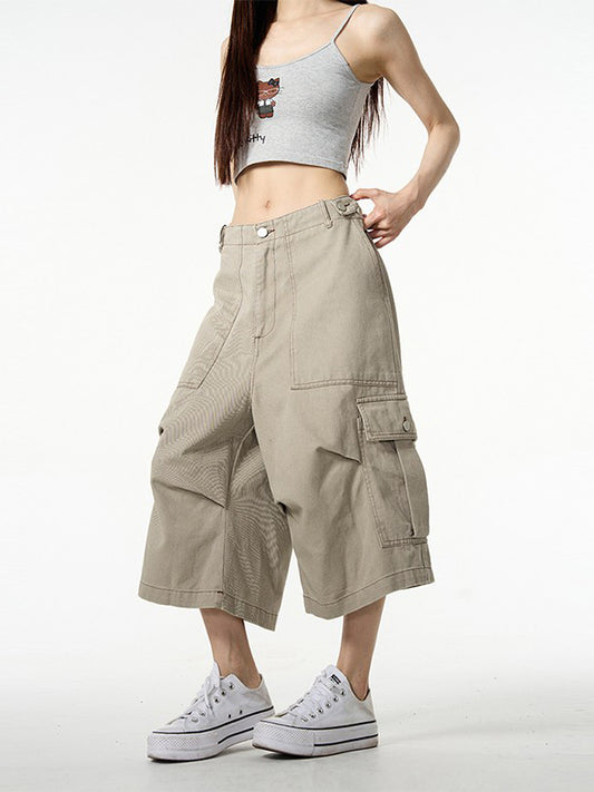 Aelfric Eden Loose High‑End Multi‑Pocket 3/4 Length Pants