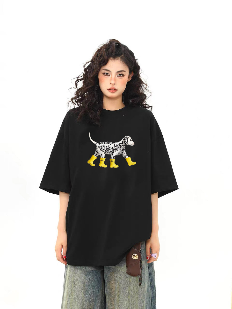 Ace Jolun Dalmatian Rain Boots Graphic Tee | 02-2.jpg