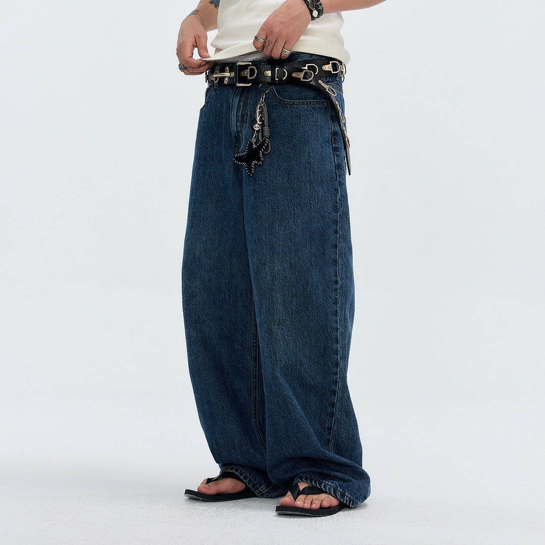 Ace Jolun Vintage‑Styled Multi‑Pocket Printed Straight‑Leg Jeans
