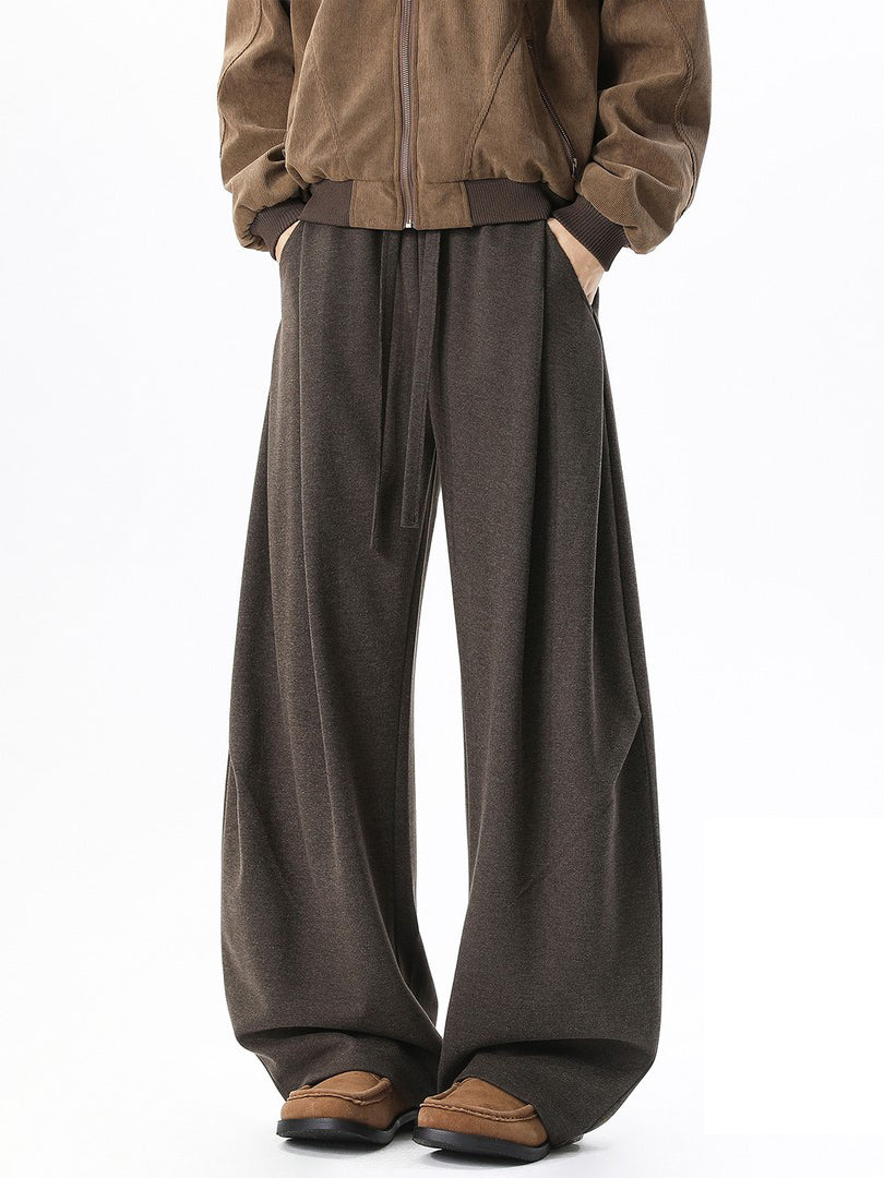 Ace Jolun Vintage Sports Oatmeal Wide‑Leg Pants