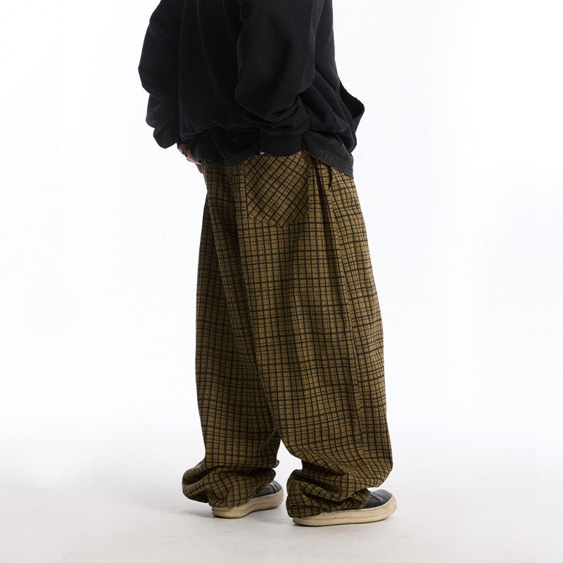 Ace Jolun Bullion‑Stitch Plaid Casual Pants