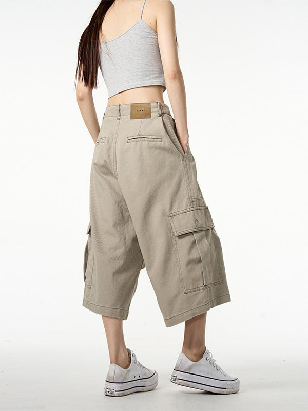 Aelfric Eden Loose High‑End Multi‑Pocket 3/4 Length Pants