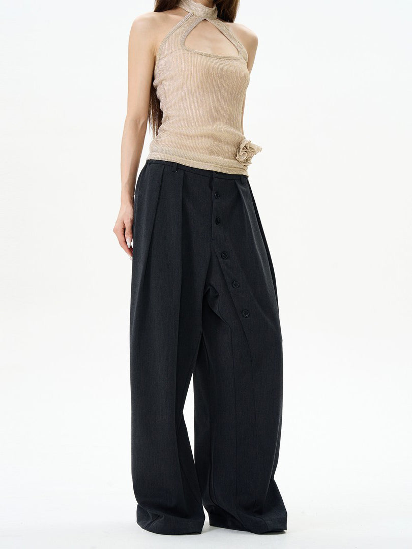 Aelfric Eden Vintage Button‑Placket Suit Casual Trousers