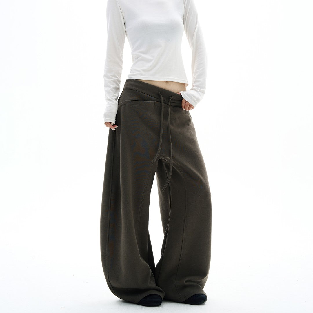 Ace Jolun Arc‑Spliced Curved Wide‑Leg Sweatpants