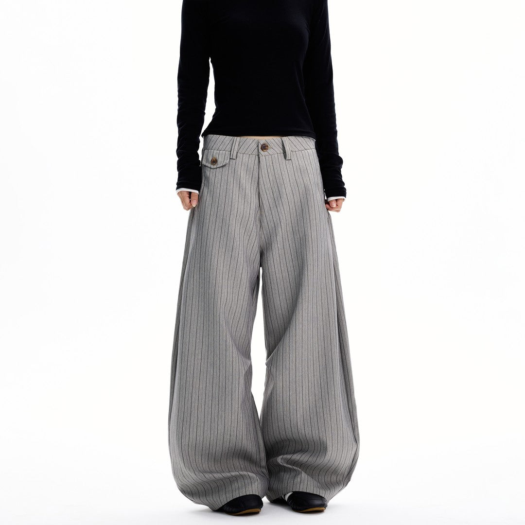 Ace Jolun Old‑Money Striped Casual Suit Trousers