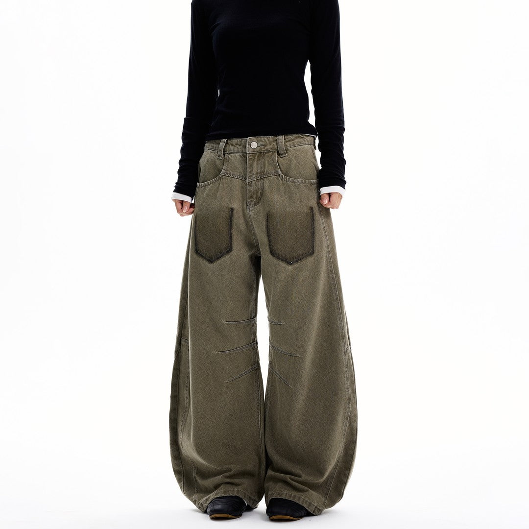 Ace Jolun Washed Dirty‑Dye Curved‑Cut Jeans