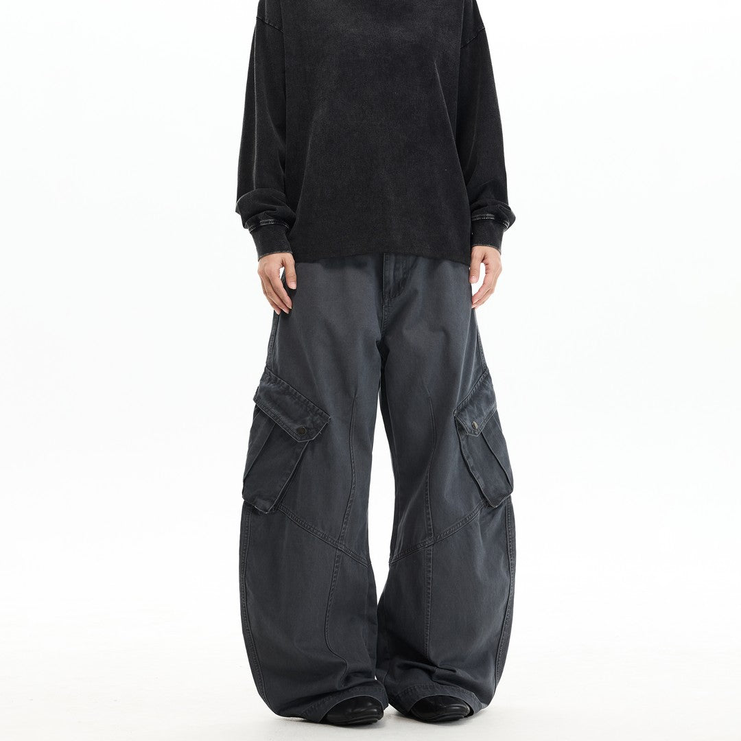 Ace Jolun Washed Curved‑Cut Cargo Pants