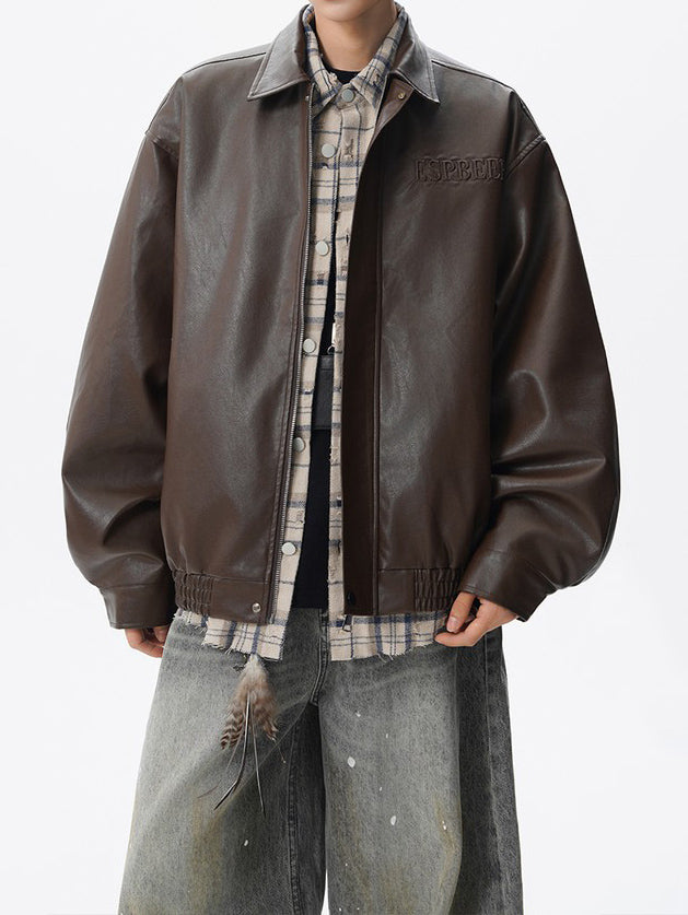 Ace Jolun Maillard‑Style Vintage Leather Jacket
