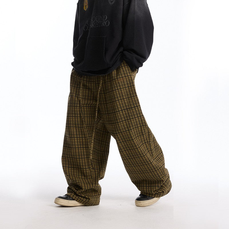 Ace Jolun Bullion‑Stitch Plaid Casual Pants