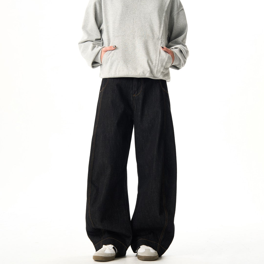 Ace Jolun Vintage High‑End Black Curved‑Cut Pants