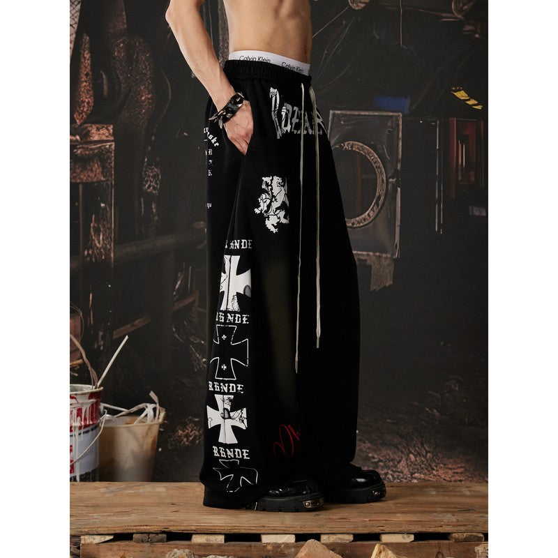 Ace Jolun Alternative Tribal Color‑Block Barrel‑Cut Pants