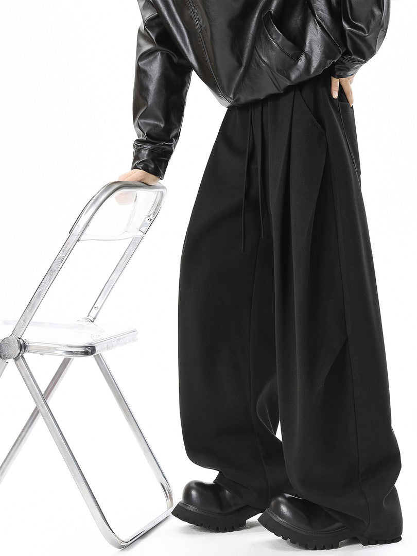 Ace Jolun Vintage Sports Oatmeal Wide‑Leg Pants