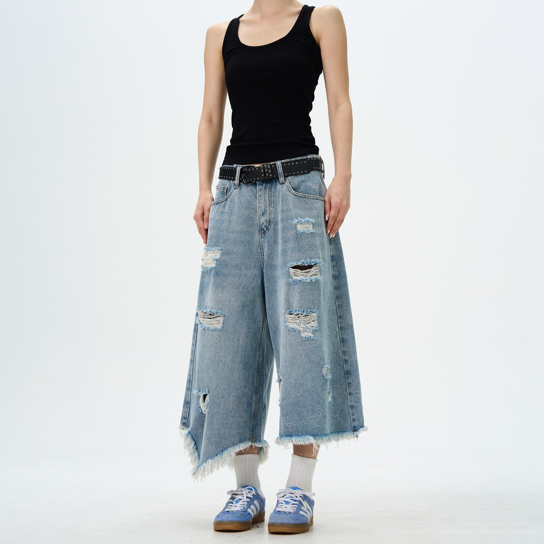 Ace Jolun High‑Street Design Ripped Jeans