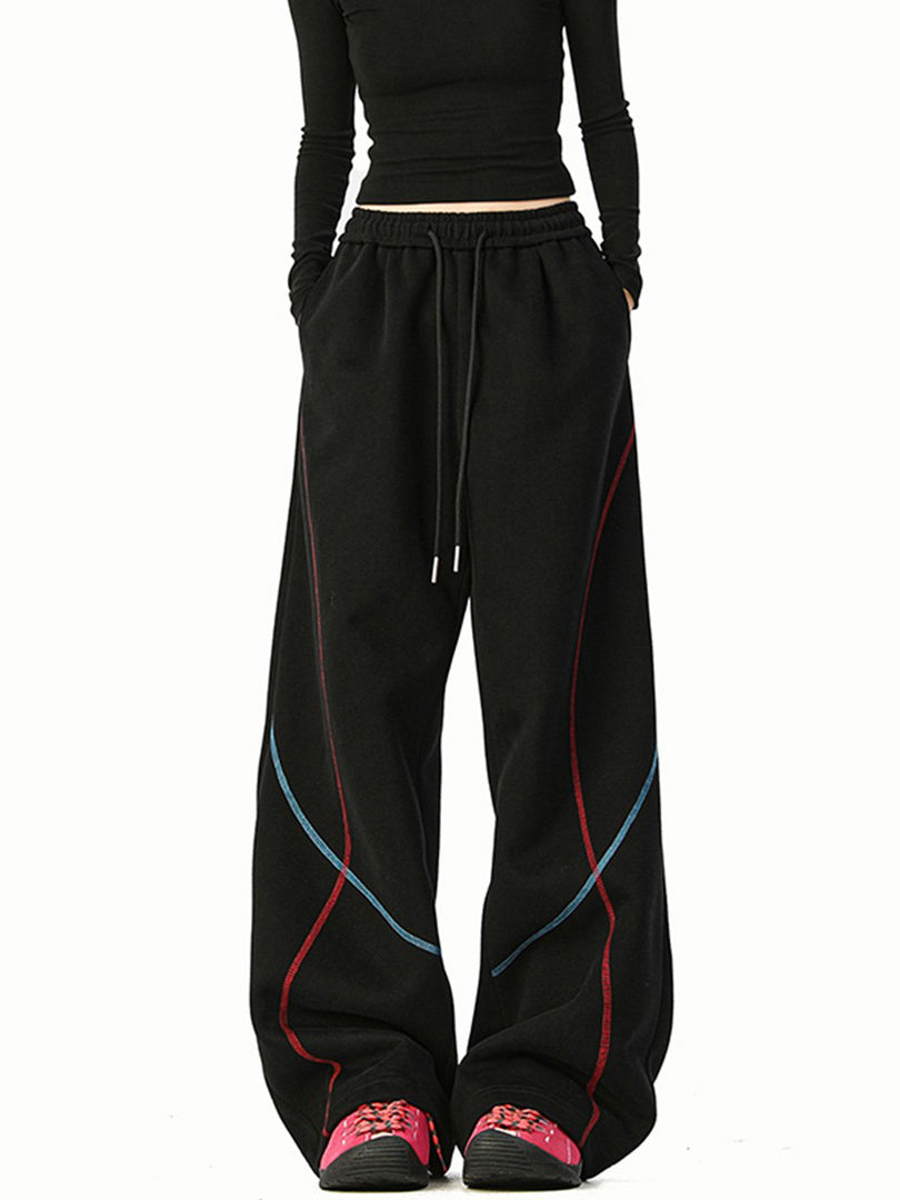 Ace Jolun Color‑Block Harsu‑Line Sweatpants