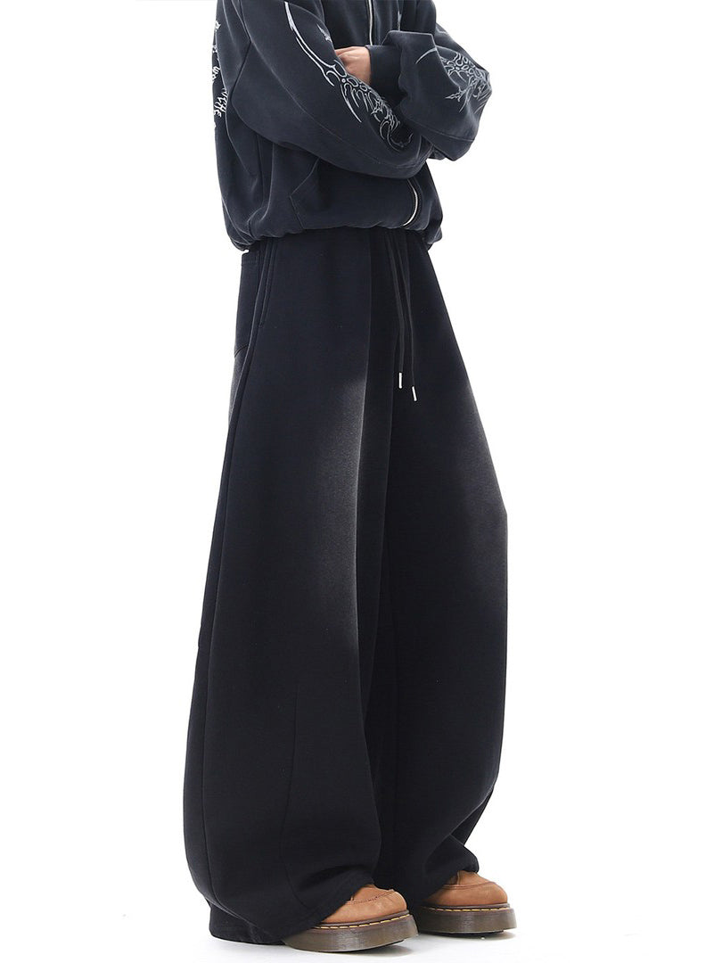 Ace Jolun Street‑Hip‑Hop Water‑Ink Letter‑Print Sweatpants