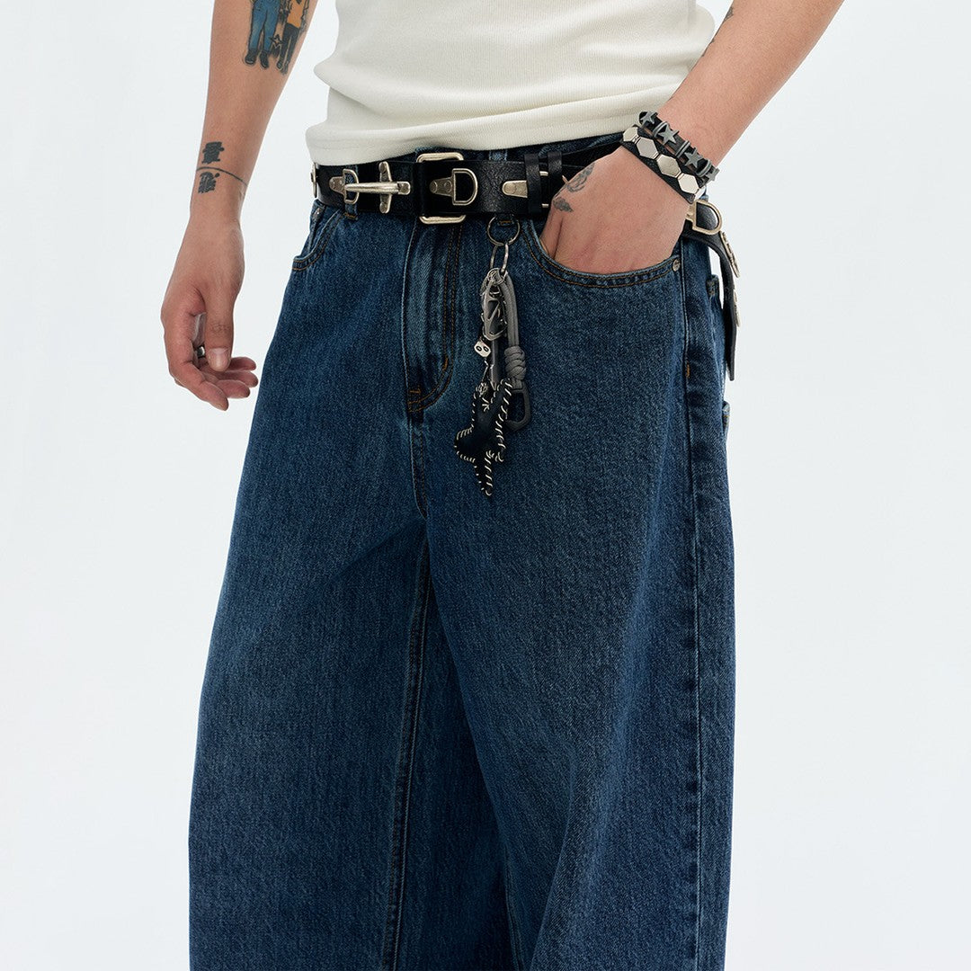 Ace Jolun Vintage‑Styled Multi‑Pocket Printed Straight‑Leg Jeans