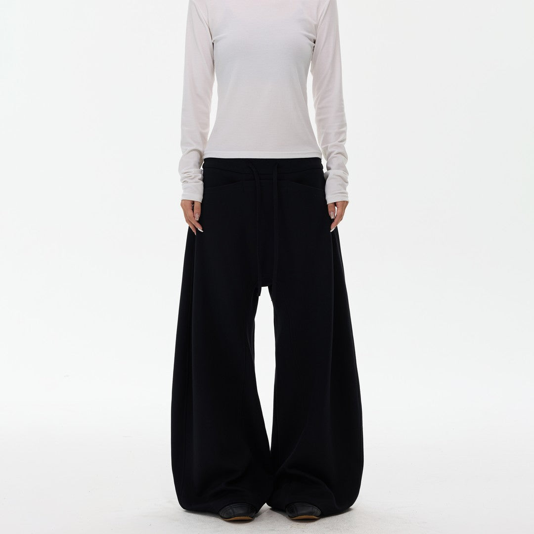 Ace Jolun Arc‑Spliced Curved Wide‑Leg Sweatpants