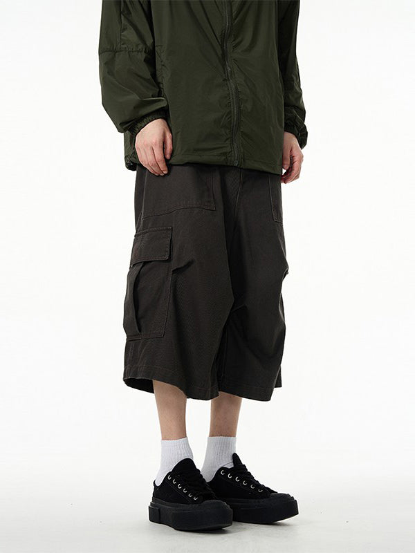 Aelfric Eden Loose High‑End Multi‑Pocket 3/4 Length Pants