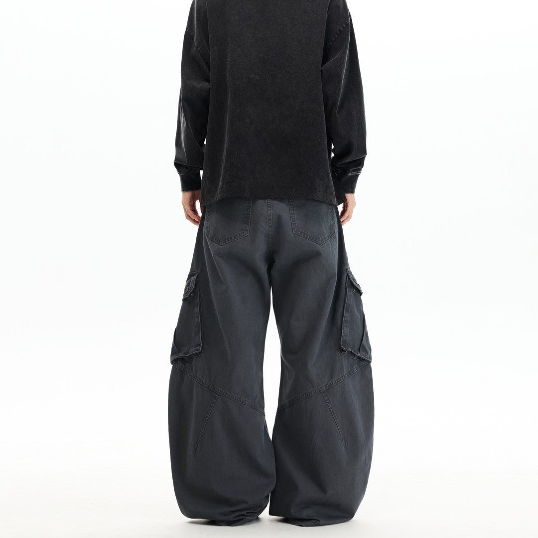 Ace Jolun Washed Curved‑Cut Cargo Pants
