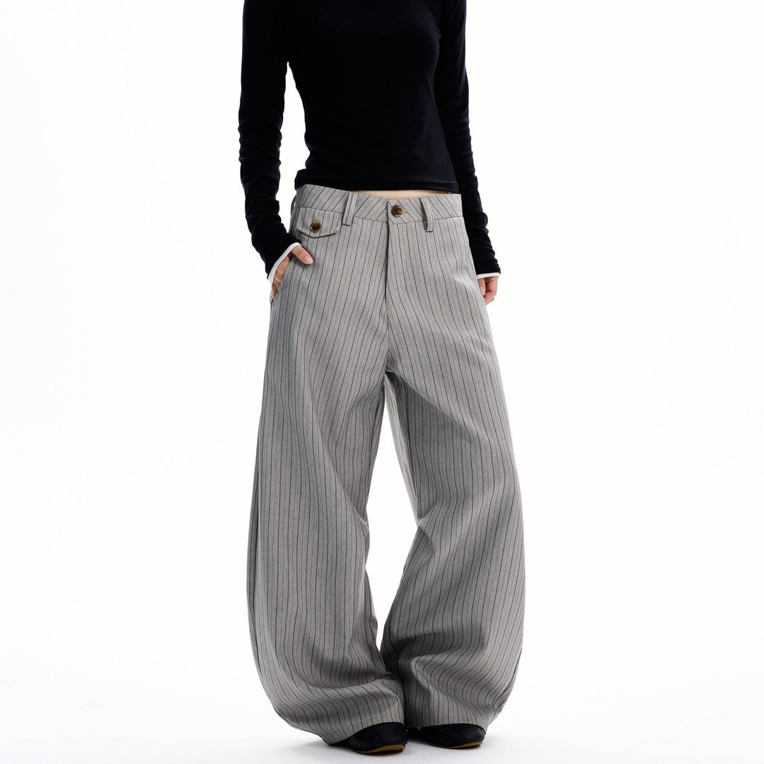 Ace Jolun Old‑Money Striped Casual Suit Trousers
