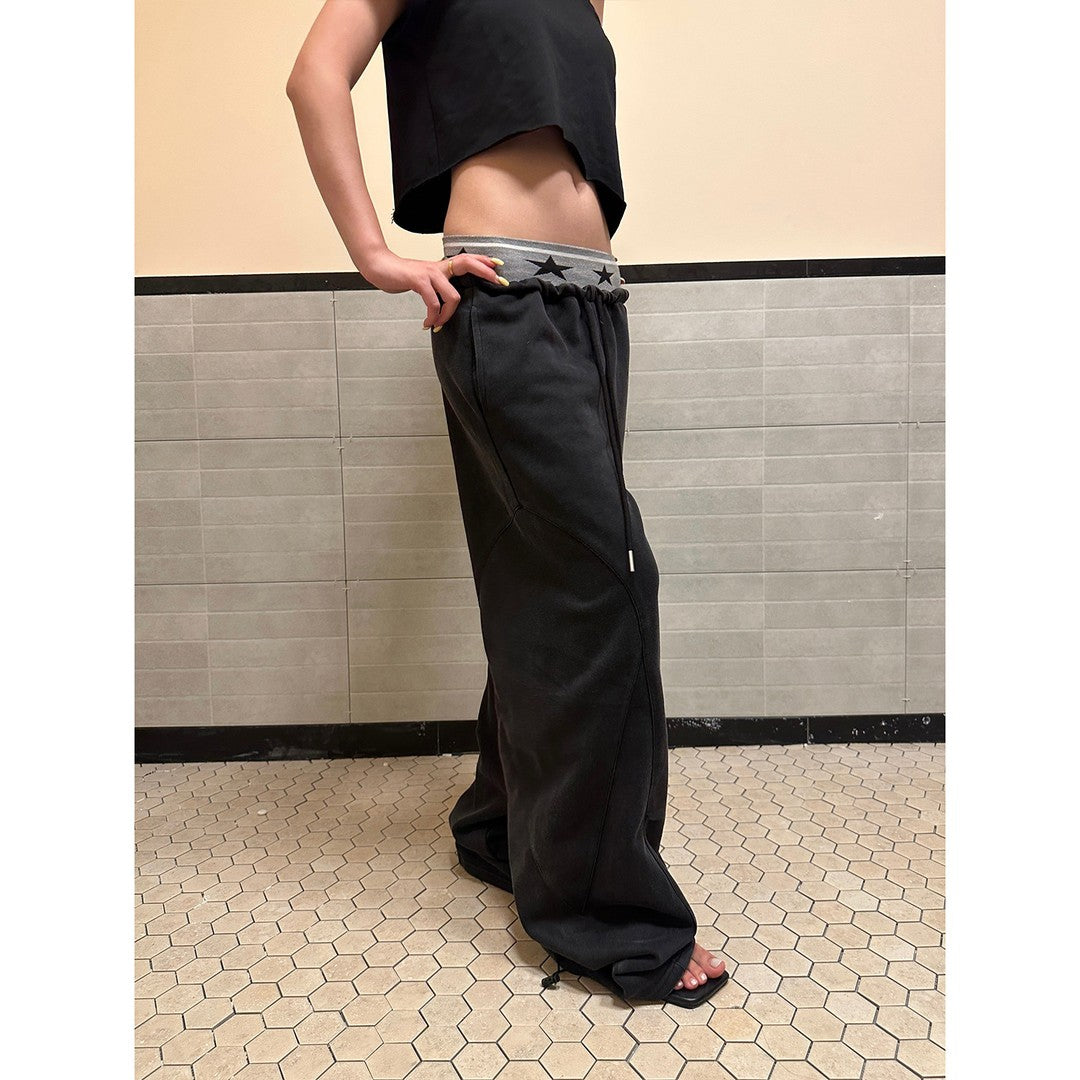 Ace Jolun Dual‑Waist Washed Sports Casual Sweatpants