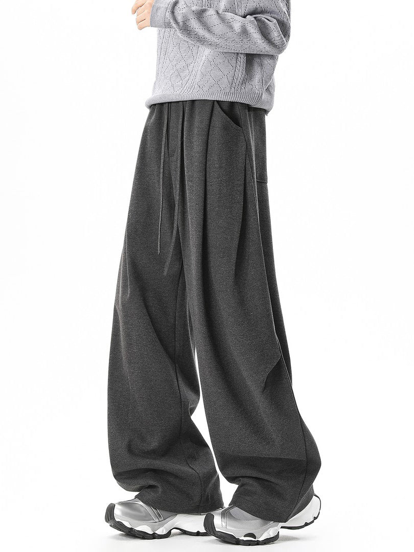 Ace Jolun Vintage Sports Oatmeal Wide‑Leg Pants
