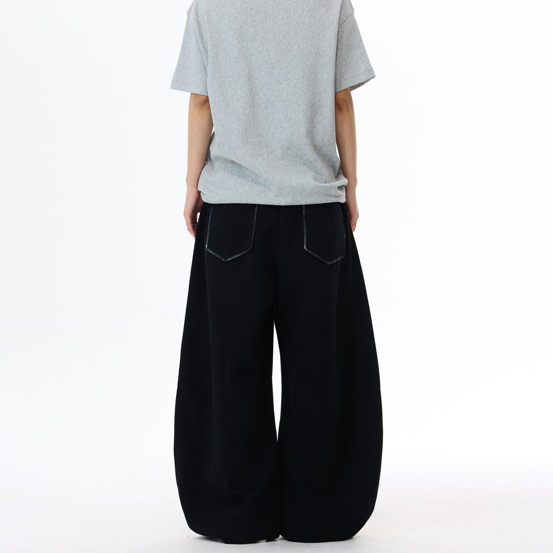 Ace Jolun American Hand‑Painted Deconstructed Drawstring Curved‑Cut Sweatpants
