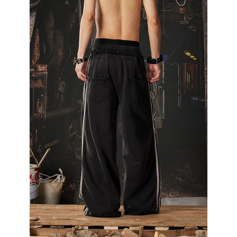 Ace Jolun 【New Arrival】Double‑Waistband Tribal‑Print Rivet Casual Pants