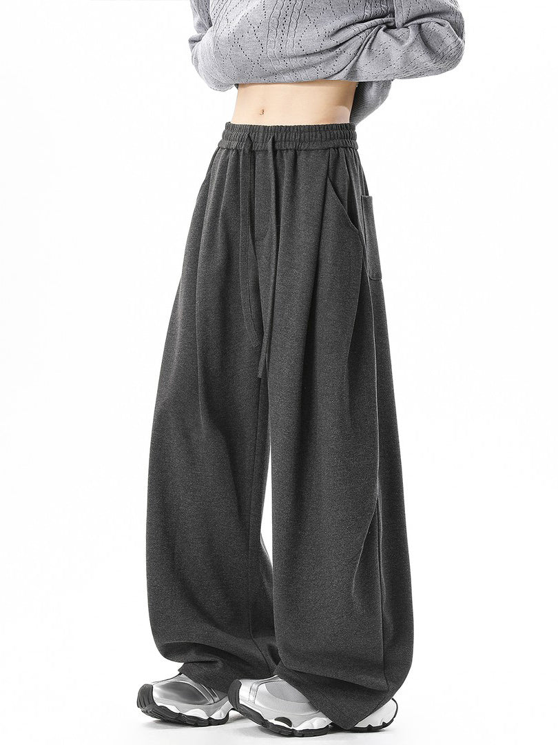 Ace Jolun Vintage Sports Oatmeal Wide‑Leg Pants