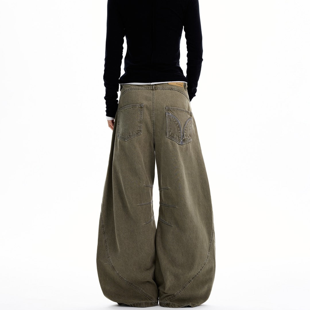 Ace Jolun Washed Dirty‑Dye Curved‑Cut Jeans