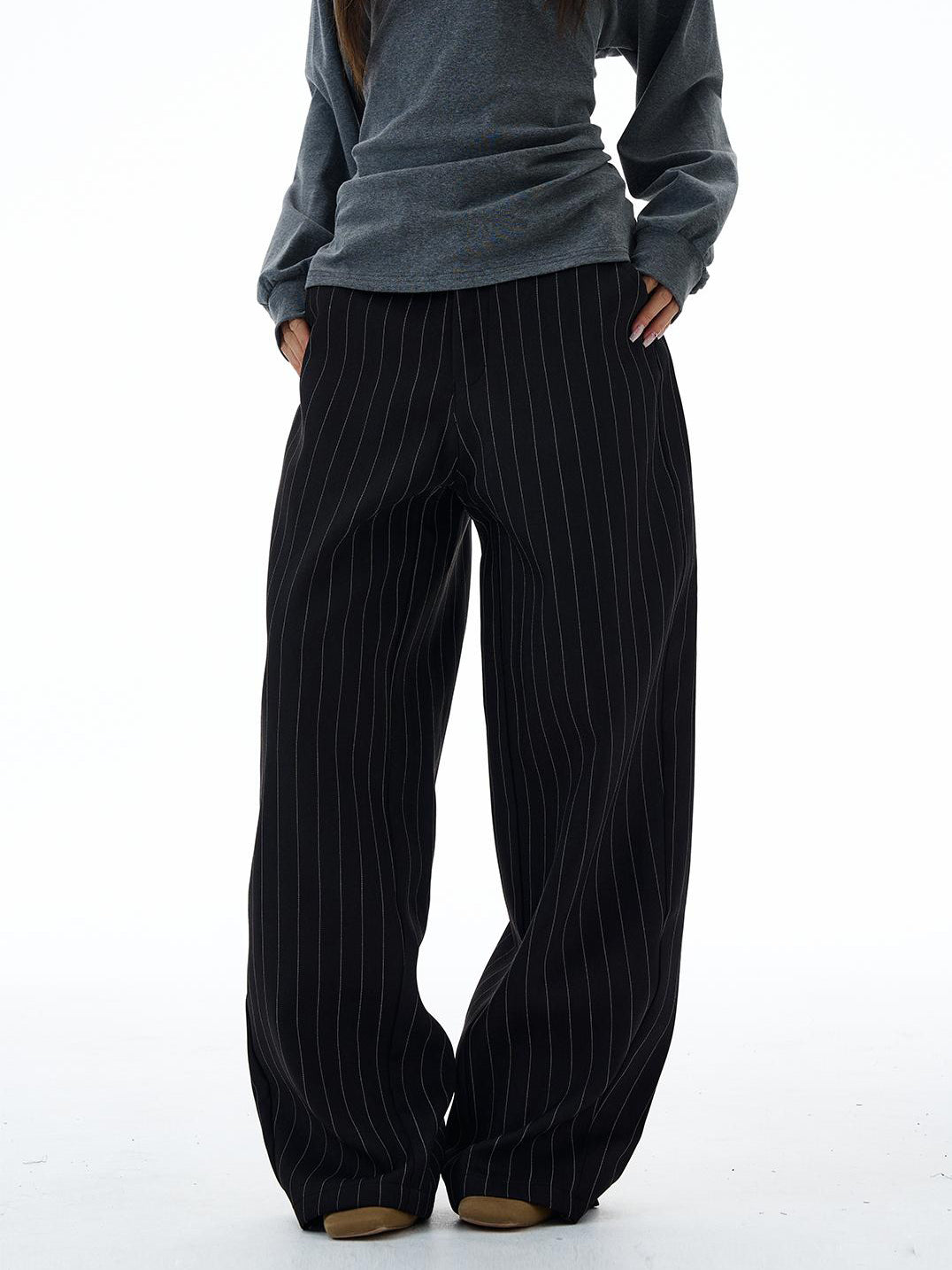 Aelfric Eden Vintage Old‑Money Striped Suit Casual Pants
