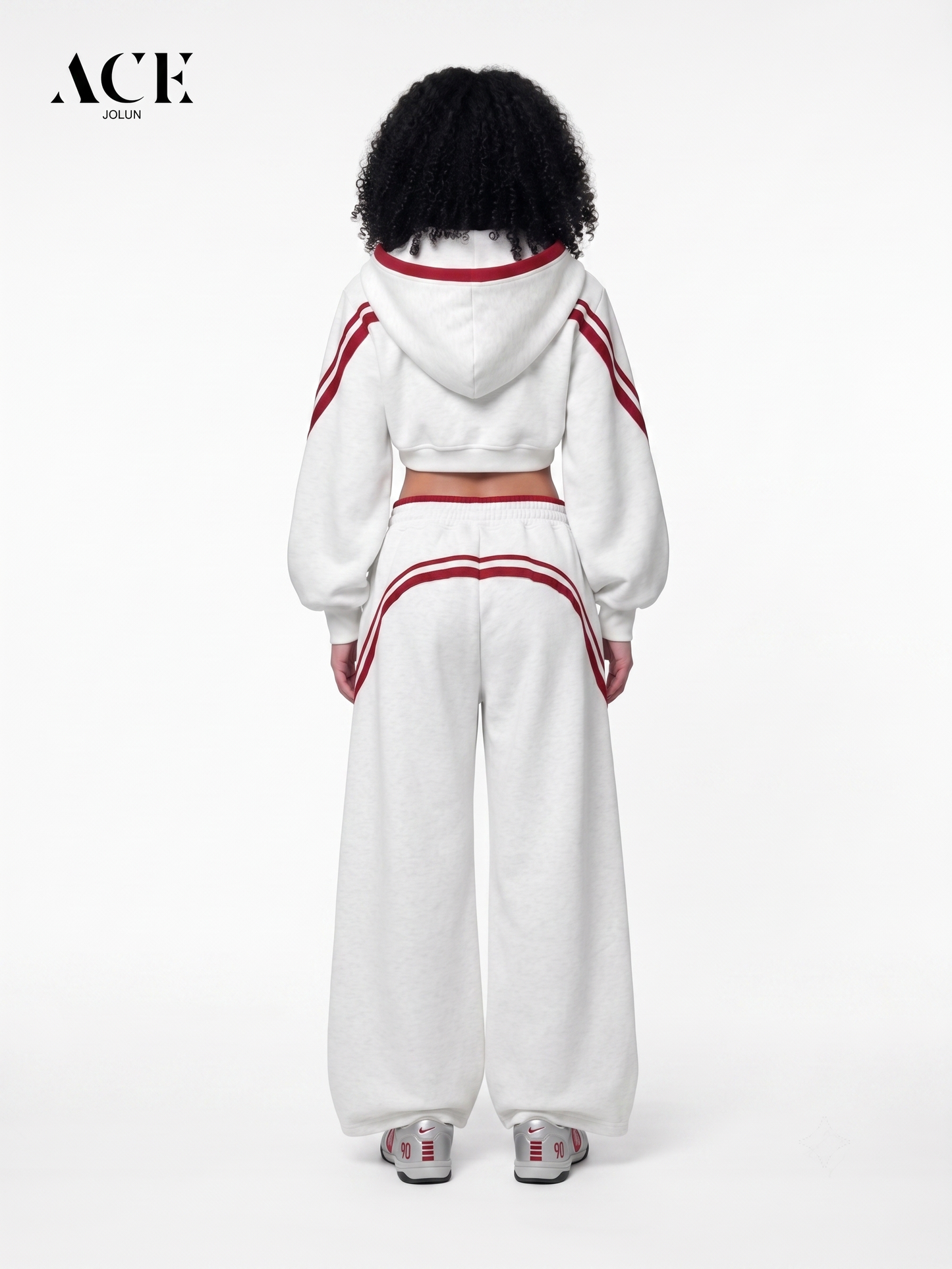Kierra Cropped Contrast Stripe Zip Up Hoodie