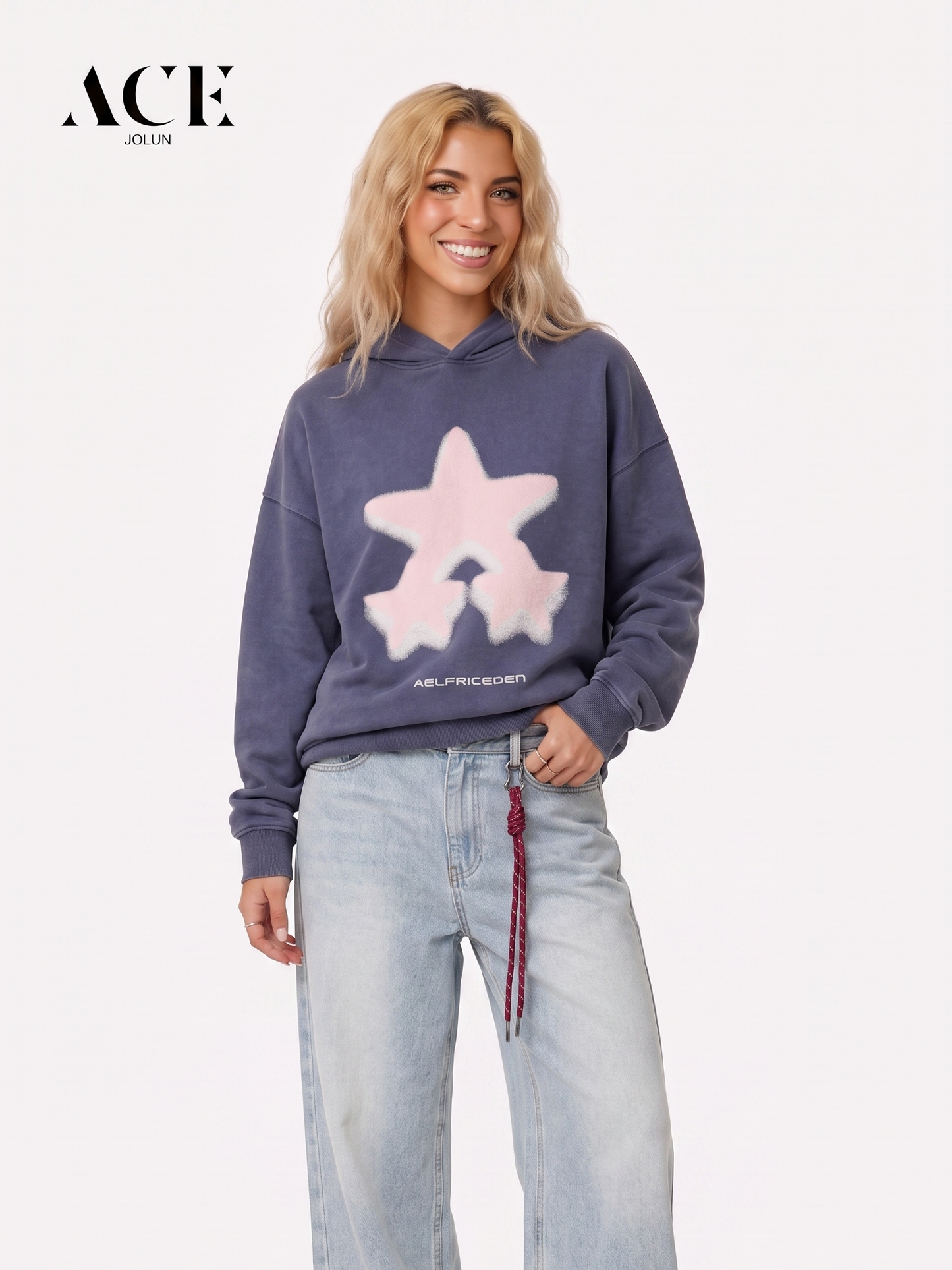 Tori Flowers Oversized Blurring Star Hoodie