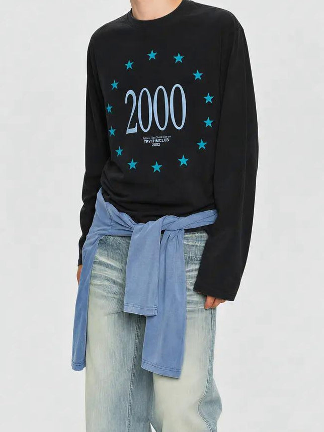 Ace Jolun Millennial Retro Star Round Neck Top