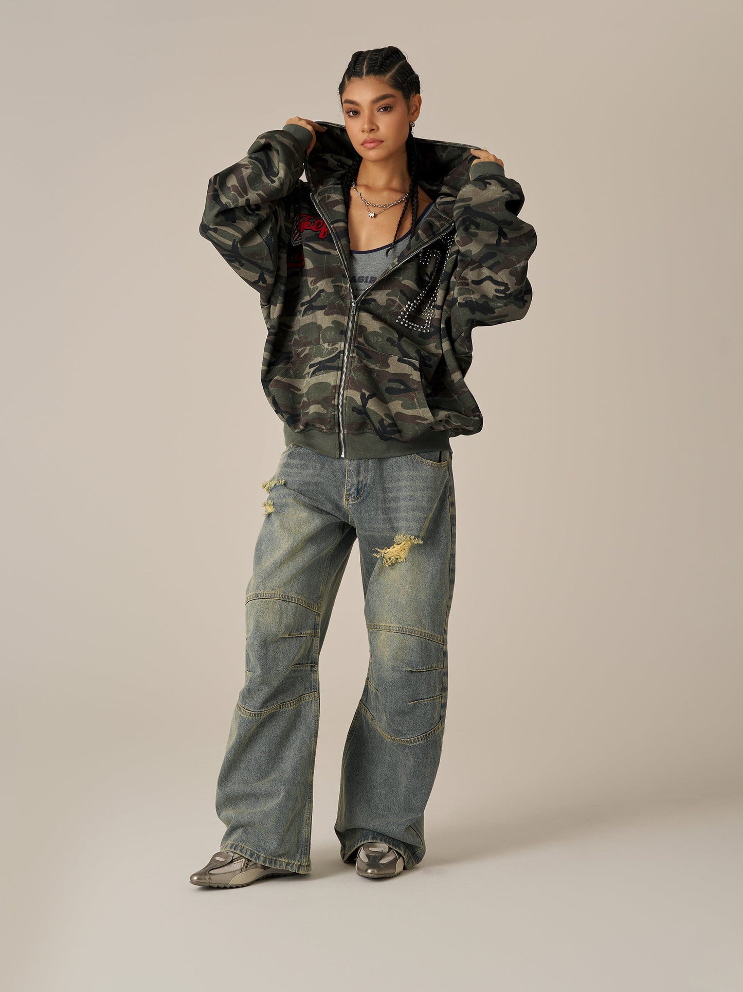 Aelfric Eden Camo Zip Up Hoodie